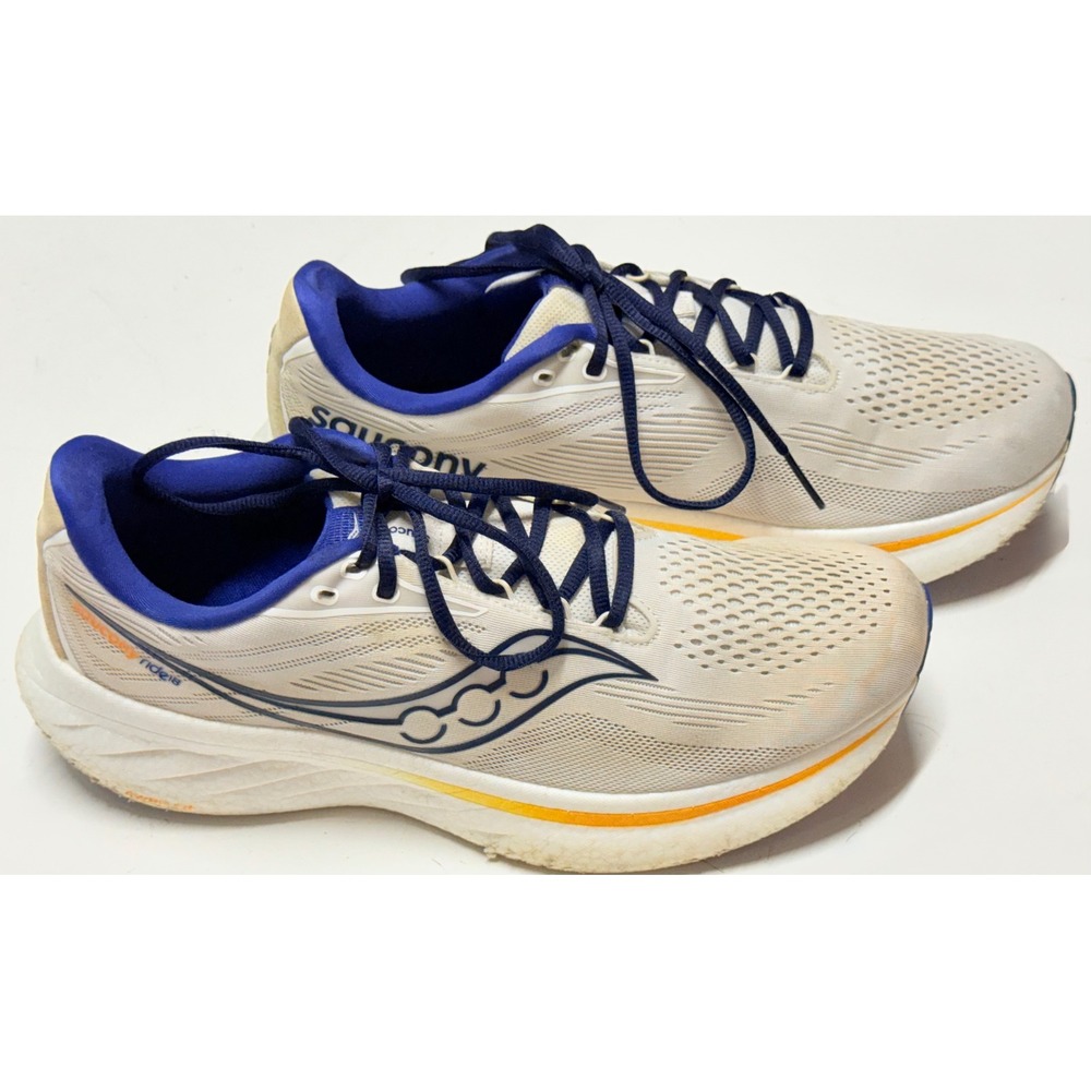 Saucony Ride 15 Mens Running Shoes White Blue Orange S21000-164 Size 11.5